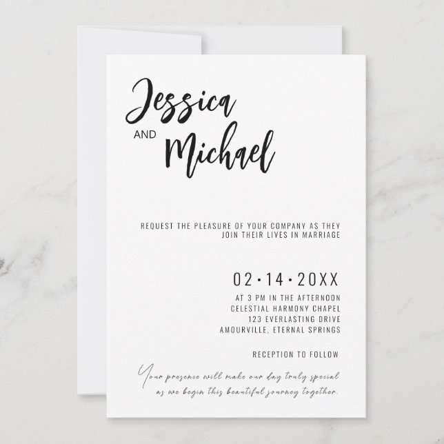 💍 Minimalistisch Einladung (Vorderseite)