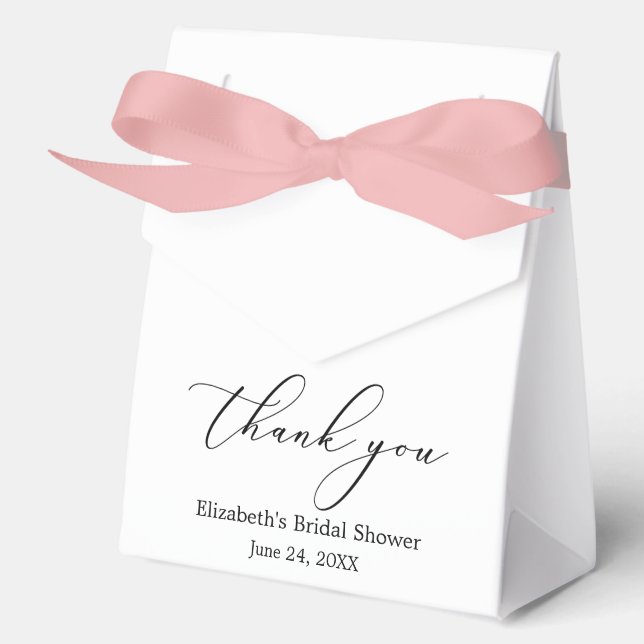 Minimalistisch Elegance Calligraphy Brautparty Bow Geschenkschachtel (Vorderseite)