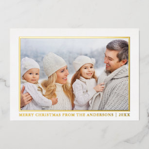 Minimalistisch Elegance Frohe Weihnachts-Foto Gold Folien Feiertagskarte