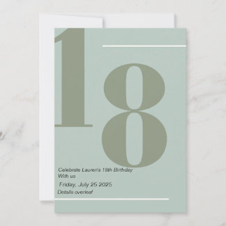 Minimalistisch, elegant 18. Einladung