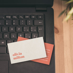 Minimalistisch Elegant Beige Terracotta Berater Visitenkarte