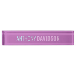 Minimalistisch Elegant Beruflich Orchid Lilac Blue Namensplakette