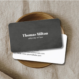 Minimalistisch Elegant Dark Gray Attorney Visitenkarte