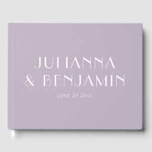 Minimalistisch Elegant Dusty Lilac Wedding Gästebuch