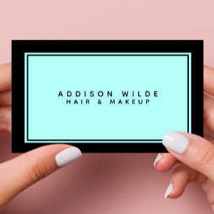 Minimalistisch Elegant Einfach Schwarz Türkis Mode Visitenkarte