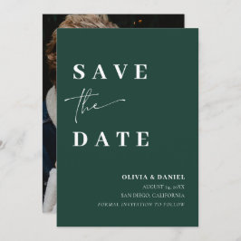 Minimalistisch Elegant Emerald Green Save the Date Einladung