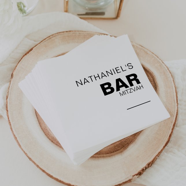 Minimalistisch Elegant Formal Bar Mitzvah Napkins Serviette (Von Creator hochgeladen)