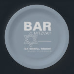 Minimalistisch Elegant Formal Blue Bar Mitzvah Pappteller<br><div class="desc">Diese minimalistisch-eleganten Bar mitzvah Papier Teller sind perfekt für eine einfache religiöse Feier. Die Gestaltung eines schönen Schriftartes in einem blauen,  weißen Hintergrund zu ergänzen Ihre Veranstaltung.</div>