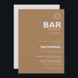Minimalistisch Elegant Formal Brown Bar Mitzvah Einladung<br><div class="desc">Diese minimalistisch-elegante formale braune Bar mitzvah-Einladung ist ideal für eine traditionelle religiöse Feier. Das Design mit einem schönen Schriftart in braunem Weiß ergänzt Ihre Veranstaltung.</div>