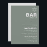 Minimalistisch Elegant Formal Green Bar Mitzvah Einladung<br><div class="desc">Diese minimalistische formale grüne Bar mitzvah-Einladung ist ideal für eine traditionelle religiöse Feier. Das Design verfügt über einen schönen Schriftart in einem grünen Hintergrund,  um Ihre Veranstaltung zu ergänzen.</div>