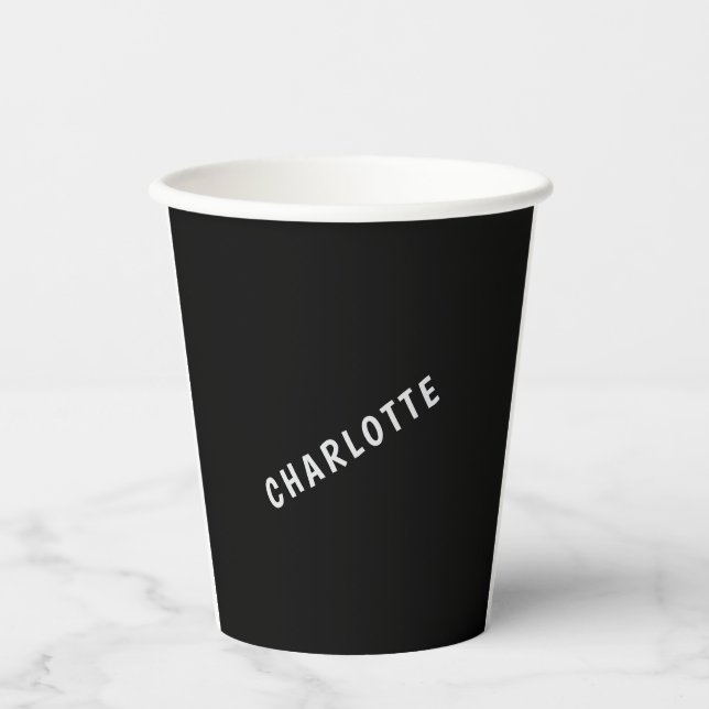 Minimalistisch Elegant Klassisch Professionell Eig Pappbecher (Vorderseite)