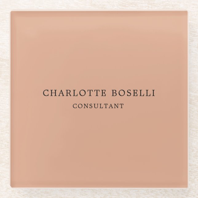 Minimalistisch Elegant Klassisches Beruflich Glasuntersetzer (Vorderseite)