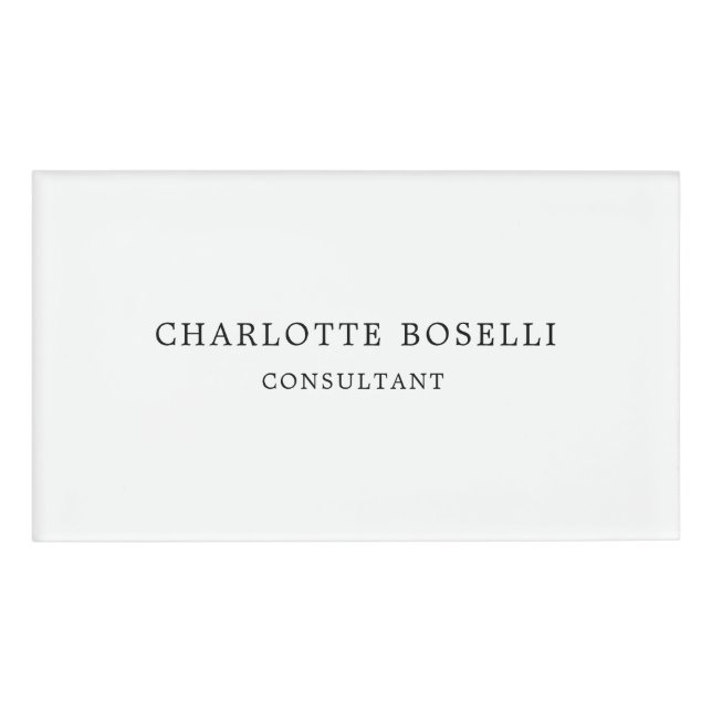 Minimalistisch Elegant Klassisches Beruflich Namenschild (Vorderseite)