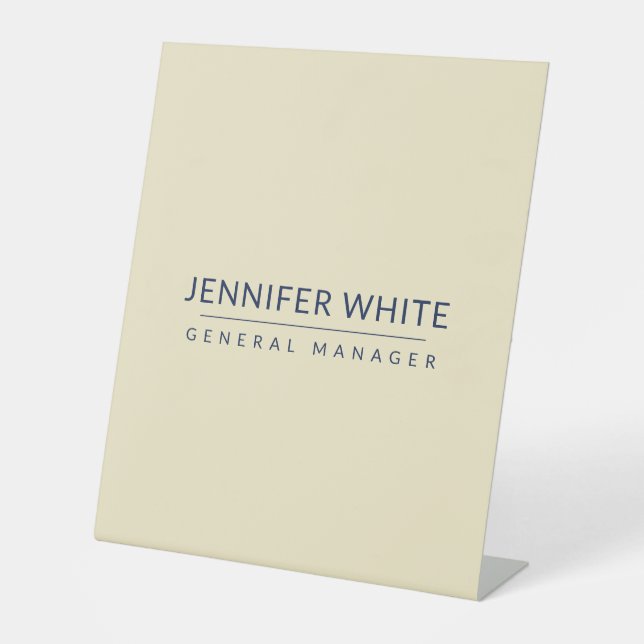 Minimalistisch Elegant Modernes Schlicht Sockelschild (Vorderseite)