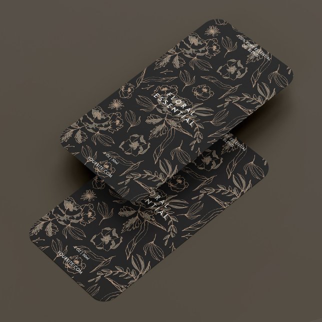 Minimalistisch Elegant Modernes Schwarzes Blau (Minimalist Elegant Modern Floral Black Label
)