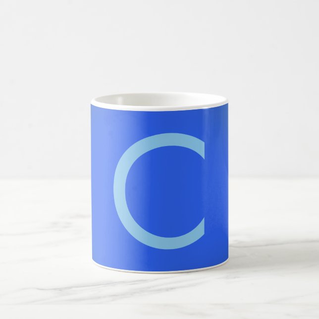 Minimalistisch Elegant Professionell Monogramm Bla Kaffeetasse (Mittel)