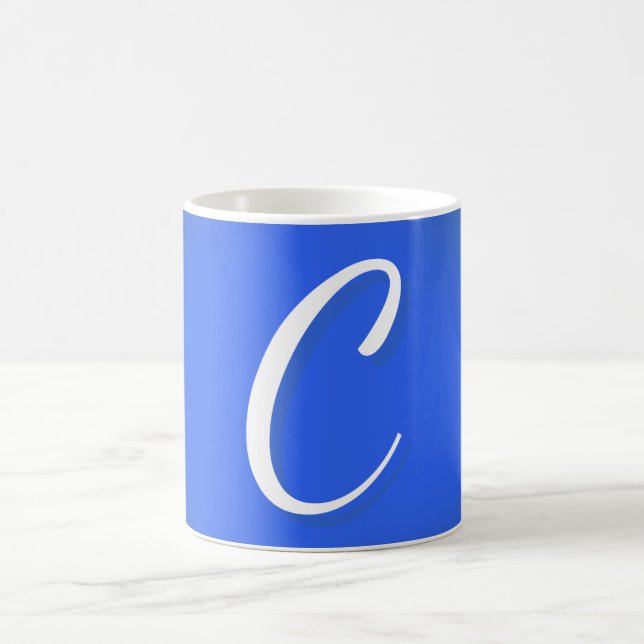 Minimalistisch Elegant Professionell Monogramm Bla Kaffeetasse (Mittel)