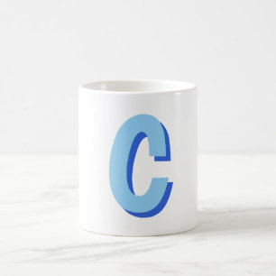 Minimalistisch Elegant Professionell Monogramm Bla Kaffeetasse