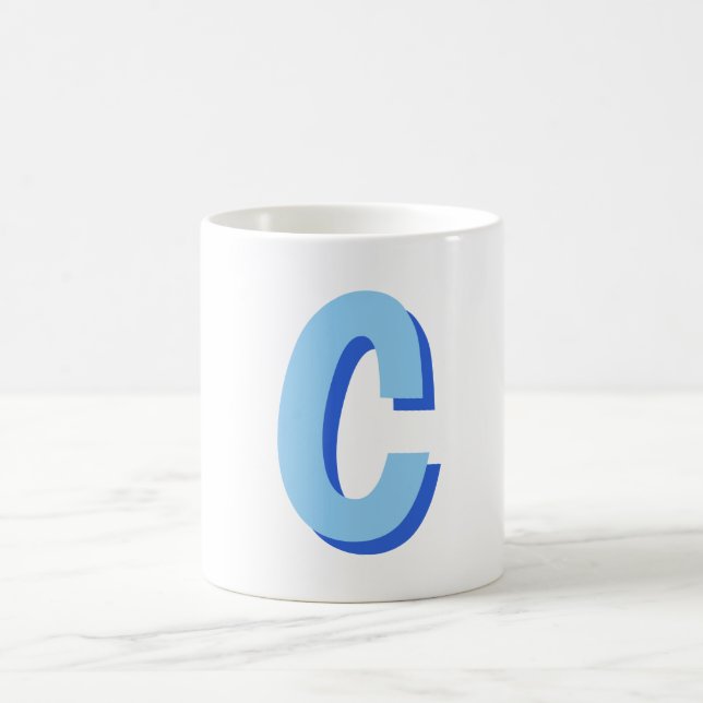 Minimalistisch Elegant Professionell Monogramm Bla Kaffeetasse (Mittel)