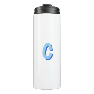 Minimalistisch Elegant Professionell Monogramm Bla Thermosbecher