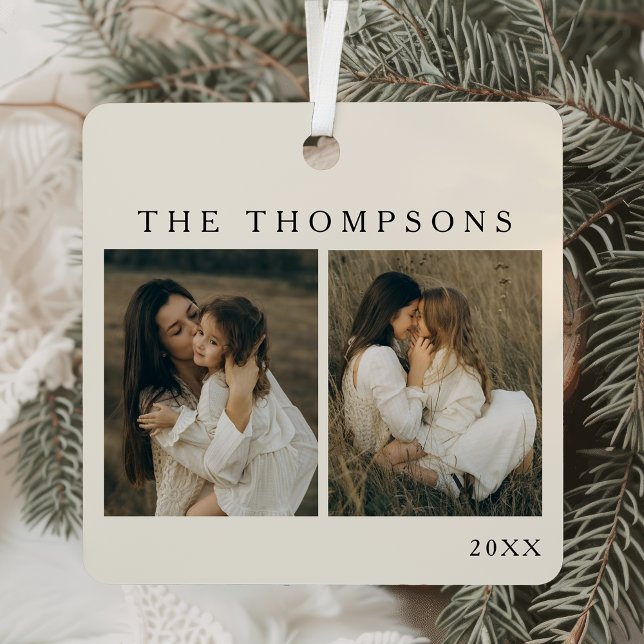 Minimalistisch Elegant Simple 4 Foto Einfache Weih Ornament Aus Metall (Von Creator hochgeladen)