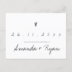 Minimalistisch Elegant Simple Wedding Save the D Ankündigungspostkarte