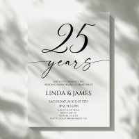 Minimalistisch Elegante 25. Hochzeitstag-Feier