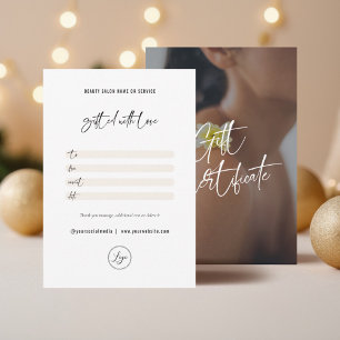 Minimalistisch elegante gestaltete Urkunde mit Log Dankeskarte