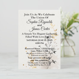 Minimalistisch | Elegante Linie Art Design Hochzei Einladung