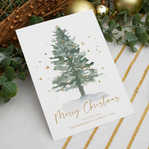 Minimalistisch Elegante Pine Christmas Tree Feiertagskarte