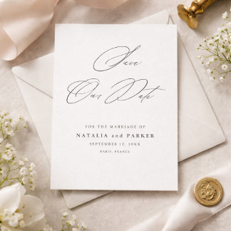 Minimalistisch elegante Schrift Save the Date