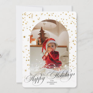 Minimalistisch elegante Schriftzug-Weihnachtsbogen Feiertagskarte
