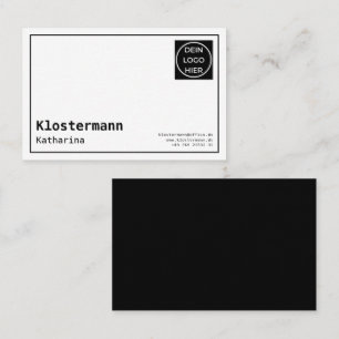 Minimalistisch Elegante Schwarz Weiß Visitenkarte