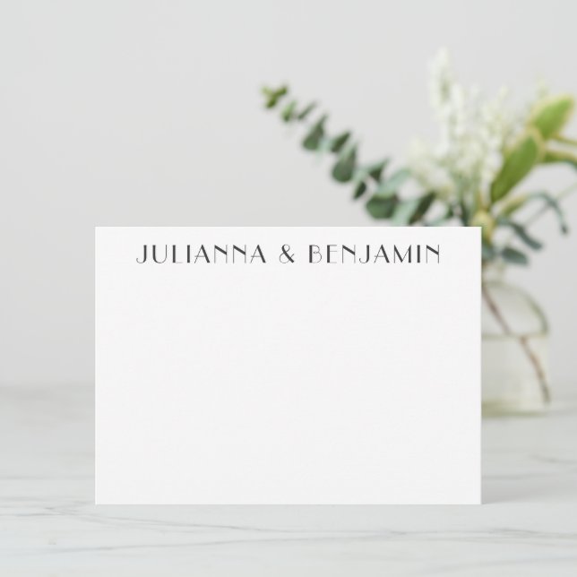 Minimalistisch Elegante Schwarz-weiße Kunst, Dicht Mitteilungskarte (Stehend Vorderseite)