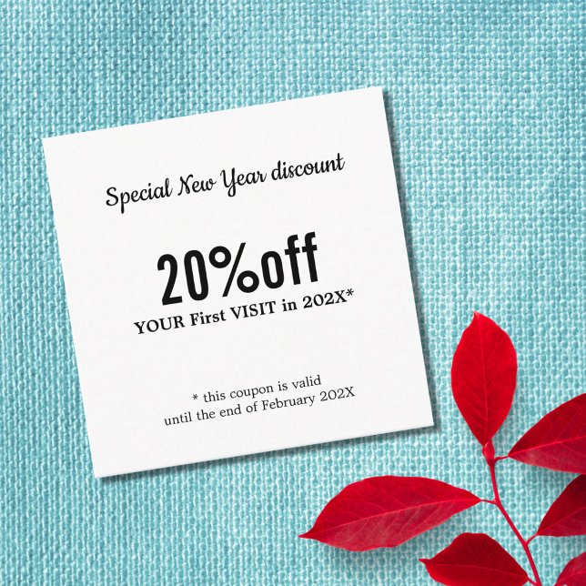 Minimalistisch Elegante Schwarz-weiße Schönheit Rabattkarte (Von Creator hochgeladen)