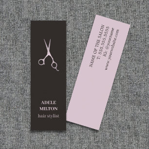 Minimalistisch elegante schwarze Rose Hairstylist Mini Visitenkarte