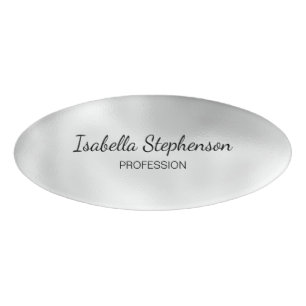 Minimalistisch elegante Silberperle Namenschild