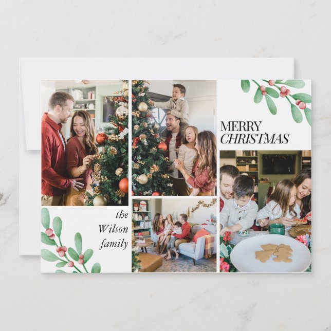 Minimalistisch Elegante Weihnachten Einfaches 4 Fo (Vorderseite)