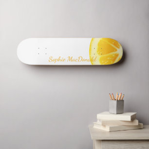 MINIMALISTISCH ELEGANTER FUN GELBE LEMONFRÜCHTE WE SKATEBOARD