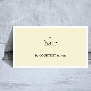 Minimalistisch Eleganter Gelb Weiß Friseur Visitenkarte