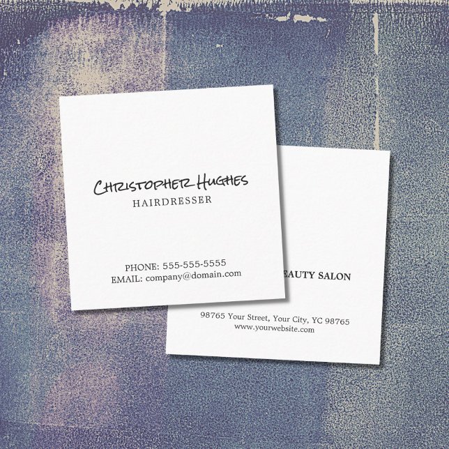 Minimalistisch Eleganter Schlichter Friseur Quadratische Visitenkarte (Von Creator hochgeladen)