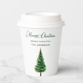 Minimalistisch Eleganter Weihnachtswald Pappbecher