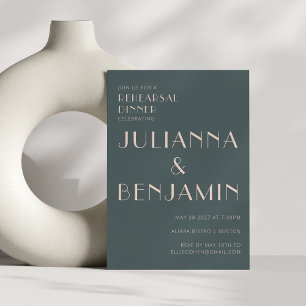 Minimalistisch Elegantes Aquamarines Abendessen un Einladung