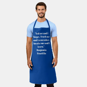 Minimalistisch elegantes Blau des Namens anpassen Schürze