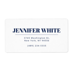 Minimalistisch Elegantes Blau und Weiß Schlicht Re