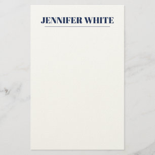 Minimalistisch Elegantes Blau und Weiß Schlicht Re Briefpapier