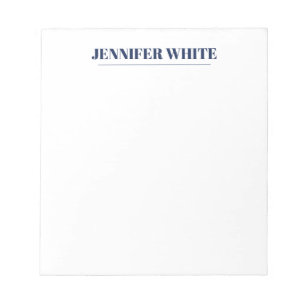 Minimalistisch Elegantes Blau und Weiß Schlicht Re Notizblock