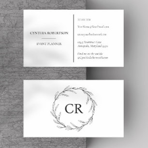 Minimalistisch Elegantes Einfaches Monogramm Olive Visitenkarte