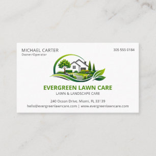 Minimalistisch-elegantes Grünflächen-Emblem Visitenkarte
