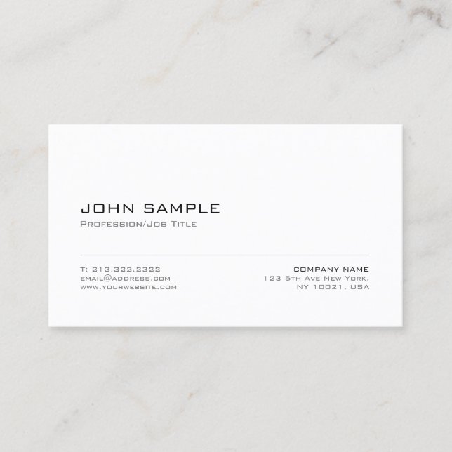 Minimalistisch Elegantes modernes Design Schlicht Visitenkarte (Vorderseite)